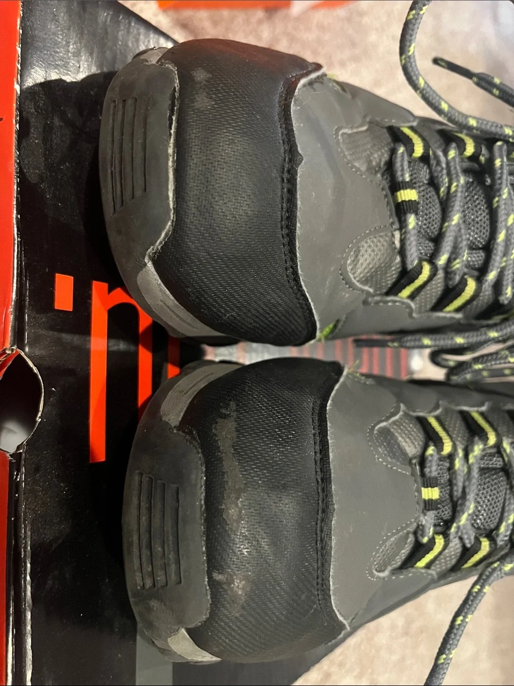 Deer Stags Gray Hiking Boot with Neon Green Accents - Boys 5